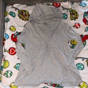 Gray Hooded Cardigan